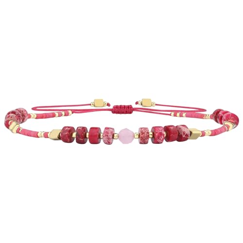 KELITCH Seed Perlen Freundschaft Armbänder Dünne Seil Armbänder Frauen Handgemachten Schmuck (Rose I) von KELITCH