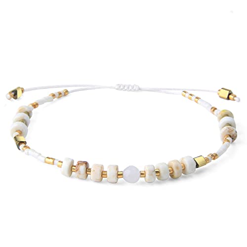KELITCH Seed Perlen Freundschaft Armbänder Dünne Seil Armbänder Frauen Handgemachten Schmuck (Weiß D) von KELITCH