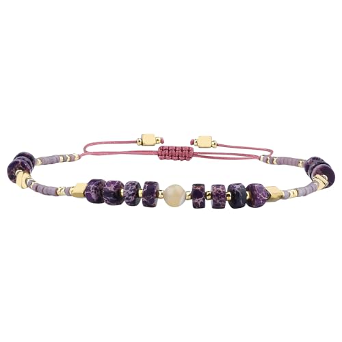 KELITCH Seed Perlen Freundschaft Armbänder Dünne Seil Armbänder Frauen Handgemachten Schmuck (Lila K) von KELITCH