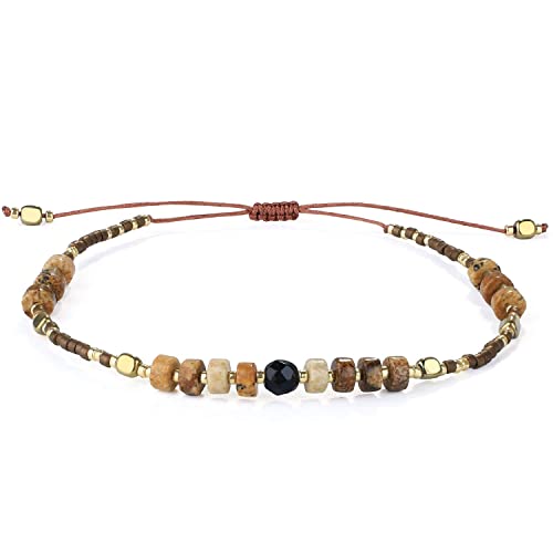 KELITCH Seed Perlen Freundschaft Armbänder Dünne Seil Armbänder Frauen Handgemachten Schmuck (Stein O) von KELITCH