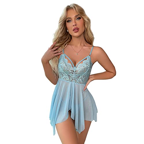 KELITCH Sexy Dessous Für Damen Strumpfhalter Spitze Bodysuit Babydoll Nachtwäsche Sexy Chemise Nachtwäsche von KELITCH