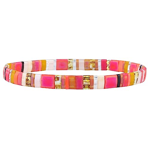 KELITCH Stretch Armbänder Bunte Stapelbare Tila Perle Armbänder Frauen Freundschaft Armbänder Böhmischer Schmuck KELITCH Stretch Armbänder Bunte Stapelbare Tila Perle Armbänder Frauen Freundschaft Armbänder Böhmischer Schmuck von KELITCH