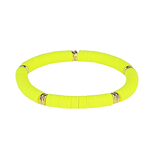 KELITCH Stretch Armbänder Stapelbarer Regenbogen HEISHI Perlen Armbänder Elastic Friendship Armbänder Boho Summer Beach Schmuck (01G) von KELITCH