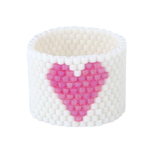 KELITCH Süßes Herz Miyuki Perlen Ringe Stapelbare Ringe Bunte Ringe Kuckle Ringe Damen Handgefertigter Schmuck KELITCH Süßes Herz Miyuki Perlen Ringe Stapelbare Ringe Bunte Ringe Kuckle Ringe Damen Handgefertigter Schmuck von KELITCH