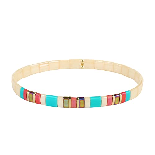 KELITCH Tila Perlen Armband Damen Bunte Strang Strecken Armbänder Mode Perlen Armbänder Schmuck Charme Handgemachte Armbänder Für Damen Freundschaft Armbänder von KELITCH