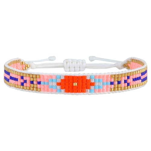 KELITCH Wachs Seil Wickeln Armbänder Diy Handgefertigt Multi-Muster Perle Wulstig Neu Freundschaft Armbänder Frau/Mädchen Geschenk (Orange 3L) von KELITCH