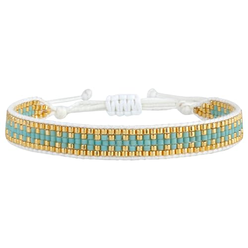 KELITCH Wachs Seil Wrap Armbänder Diy Handmade Multi-Muster Perle Perlen Neue Freundschaft Armbänder Frauen/Mädchen Geschenk (Blau 03C) von KELITCH