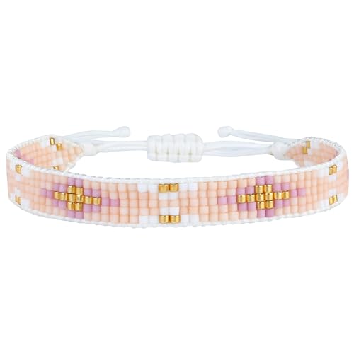 KELITCH Wachs Seil Wrap Armbänder DIY Handmade Multi-Muster Perle Perlen Neue Freundschaft Armbänder Frauen/Mädchen Geschenk (Gold 03D) von KELITCH