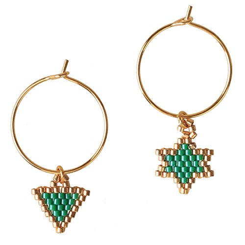 KELITCH Weihnachten Hoop Ohrringe Handmade Weihnachten Baum Ohrhänger (Grün E) von KELITCH