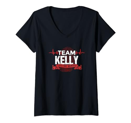 Damen KELLY TEAM Family Reunions DNA Herzschlag T-Shirt T-Shirt mit V-Ausschnitt Damen KELLY TEAM Family Reunions DNA Herzschlag T-Shirt T-Shirt mit V-Ausschnitt von KELLY Family Reunions Outfits
