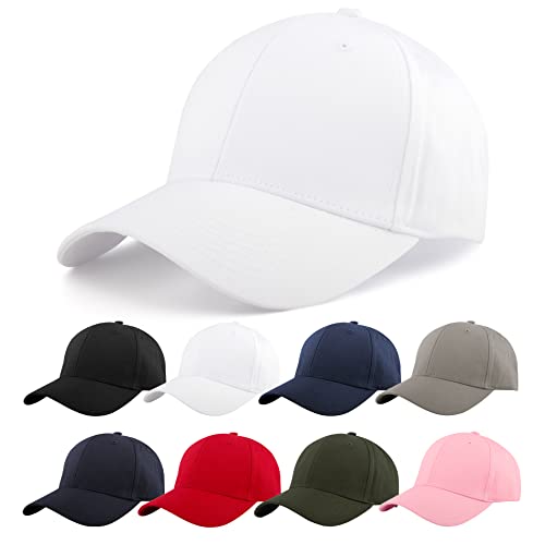 KELOYI Baseball Cap Damen S-M Basecap Herren Sommer Weiß Baseballkappe Kappe Baseballmütze Baumwolle Atmungsaktiv Outdoor Sport von KELOYI