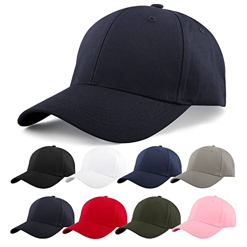 KELOYI Basecap Herren Sommer Kappe Damen S-M Baumwolle Atmungsaktiv Baseballkappe Baseball Cap Sonnenschutz Dunkelmarine für Herren Damen von KELOYI