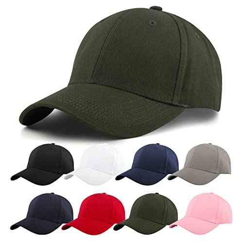 KELOYI Basecap Herren Sommer Kappe Damen Sommer S-M Baumwolle Baseballkappe Baseball Cap Sonnenschutz Armee grün für Herren Damen von KELOYI