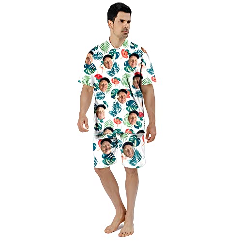 Benutzerdefinierte Gesicht Sommer Hawaii-Hemd | Personalisierte Foto Flower Print T-Shirts | Herrenhemd für Beach Party von KEMEILA
