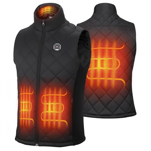 KEMIMOTO Beheizbare Weste Damen mit APP Funktion, Beheizte Weste mit 10000 mAh Akku, Heizweste mit 3 Heizstufen, Wärmeweste mit 4 Heizzonen für Outdoor, Motorrad, Wandern, Camping von KEMIMOTO