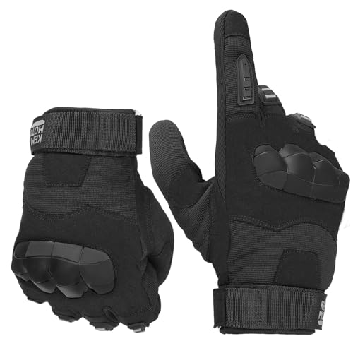 KEMIMOTO Motorrad Handschuhe Herr, Motorradhandschuhe Sommer mit TPR Knöchelprotektor und Touchscreen, Taktische Handschuhe, Militär Einsatzhandschuhe, Outdoor Handschuhe für Motorrad von KEMIMOTO