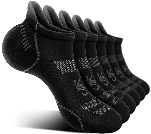 KEMISANT Sneaker Socken 6 Paare, Socken Herren Laufsocken Knöchelsocken Kurzsocken,Fußgewölbestütze Atmungsaktive Anti Schweiß(6Paare-Schwarz2620-39-42) von KEMISANT
