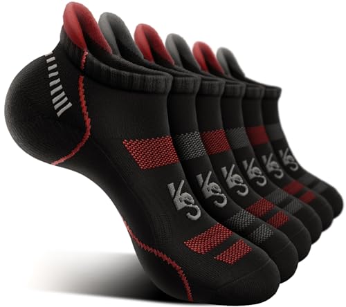 KEMISANT Laufsocken Damen 6 Paar, Sneaker Socken Kurzesocken Socken Damen Sportsocken,Atmungsaktive Rutschfest(6Paare-Schwarz3771-35-38) von KEMISANT