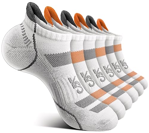 KEMISANT Laufsocken Damen 6 Paar, Sneaker Socken Kurzesocken Socken Damen Sportsocken,Atmungsaktive Rutschfest(6Paare-Weiß3773-39-42) von KEMISANT