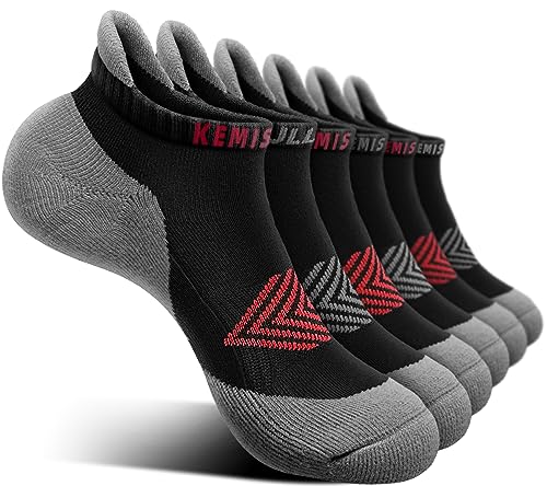 KEMISANT Sneaker Socken 6 Paar, Socken Damen Sportsocken Laufsocken Kurzesocken Atmungsaktive,Füßlinge Fersenlasche Vollkissen(6Paare,43-46) von KEMISANT