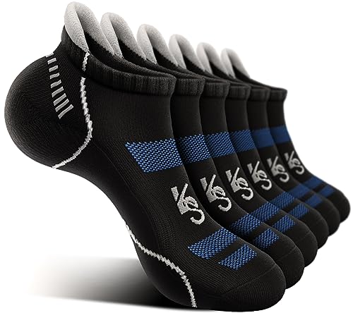 KEMISANT Sneaker Socken 6 Paar, Socken Damen Sportsocken Laufsocken Kurzesocken Atmungsaktive,Füßlinge Fersenlasche Vollkissen(6Paare-Schwarz/Cremeweiß3132-35-38) von KEMISANT