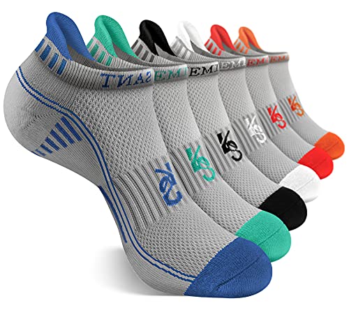 KEMISANT Sneaker Socken 6 Paar, Socken Herren Sportsocken Laufsocken Knöchelsocken Kurzsocken,Atmungsaktive Anti Schweiß,6Paare-Grau2601,47-50 EU von KEMISANT