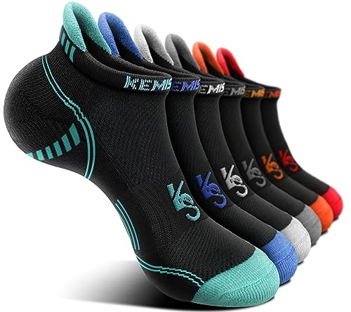 KEMISANT Sneaker Socken 6 Paar, Socken Herren Sportsocken Laufsocken Knöchelsocken Kurzsocken,Atmungsaktive Anti Schweiß,6Paare-Schwarz2502,43-46 EU von KEMISANT