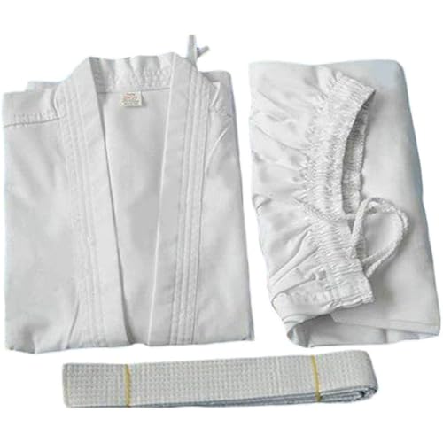 KEMKEY Karate-Anzug für Kinder, Karate-Gi, Pollycotton, leichte Uniform, Vereinstraining, mit kostenlosem weißen Gürtel,XXL von KEMKEY