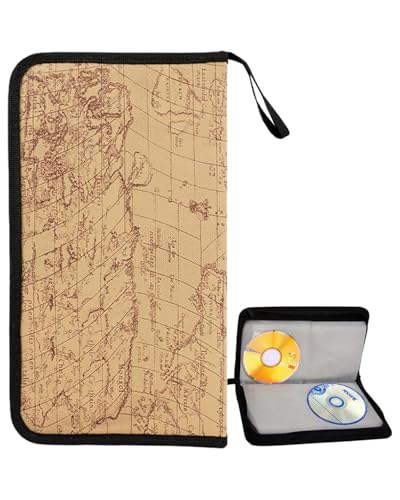 KEMUZ 1PCS CD Tasche für 80 Discs CD Aufbewahrung DVD Tasche Mappe, Disc-Organizer verschließbar mit Reisverschluss zur Aufbewahrung Platzsparend für Büro Wohnzimmer und Zuhause von KEMUZ