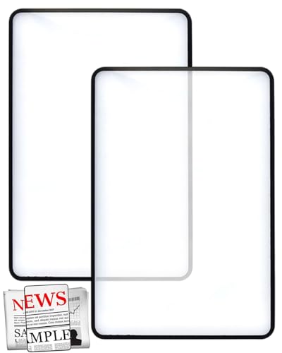 KEMUZ 2 Stück Vergröserung Leselupen Vergrößerungsglas für ganze Seiten Fresnel Lens Lupe Groß Vergrößerungsglas,Ganze Seiten Lens Lupe für Senioren und zum Lesen,Bücher,leselupe für senioren groß von KEMUZ
