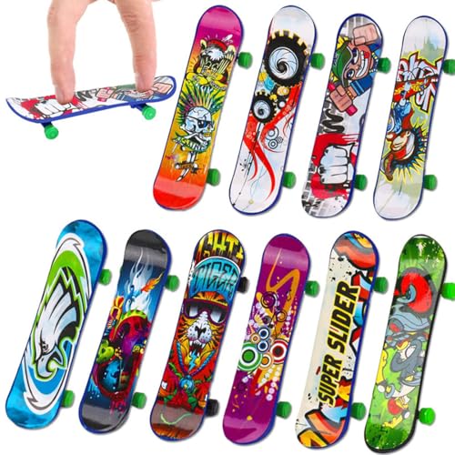 KEMUZ 20 Stück Mini Finger Skateboard,Fingerboard Spielzeug,Fingerboard Mini Spiele Für Kinder,Mini Skateboards Set,Cartoon Finger Skateboards Für Kindergeburtstag Kreatives Gastgeschenke von KEMUZ
