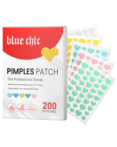 KEMUZ 200Pcs Pimple Patch - Bunte Pickel Patch, Hydrokolloid Pflaster mit Teebaumöl Salicylsäure Hydrokolloid Pflaster, Tag und Nacht Verwenden Wasserdicht Atmungsaktiv Acne Patches(Liebe) von KEMUZ