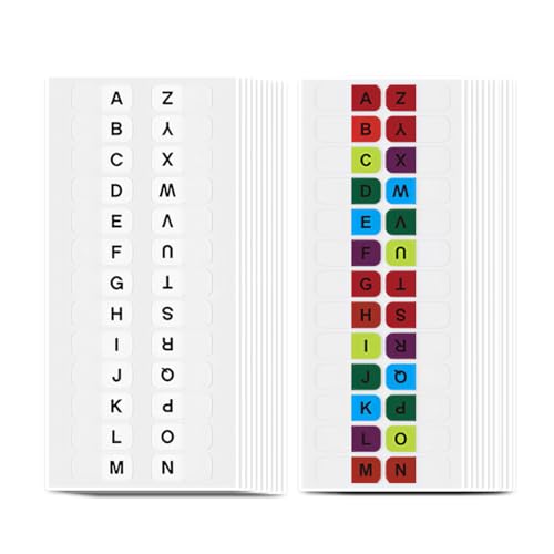 KEMUZ 260 Stück Index Tabs Selbstklebende Register A-Z Alphabetische Registerregister, Transparente Register Tabs Aufkleber für Ordner Notebook Datei KEMUZ 260 Stück Index Tabs Selbstklebende Register A-Z Alphabetische Registerregister, Transparente Register Tabs Aufkleber für Ordner Notebook Datei von KEMUZ