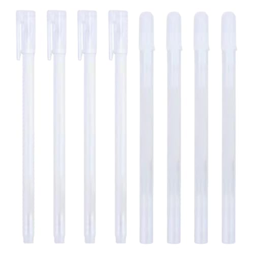 KEMUZ 8 Stück Weißer Gelstift | Acrylstifte Marker Stifte| 0,6 Mm & 0, 8Mm Strichstärke| Gelschreiber Weiß, Gelmalstifte |Wasserfest Weißer Stift Für Schreiben, Malen, Mandala, Bulletjournal von KEMUZ