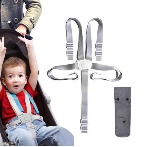 KEMUZ Hochstuhl-Sicherheitsgurte 5-Punkt Sicherheitsgurt Set, Universal Kinder Sicherheitsgurt Für Hochstuhl Kinderwagen Autositz, Ersatzgurt Verstellbar Leicht Tragbar, 1 Stück von KEMUZ