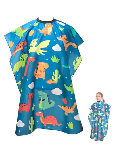 KEMUZ Kinder Friseurumhang, Haarschnitt Friseurumhänge, Verstellbarer Kleiner Dinosaurier Muster Umhang Friseur, Friseur Umhang für Jungen und Mädchen Erwachsene Friseursalon Zubehör von KEMUZ