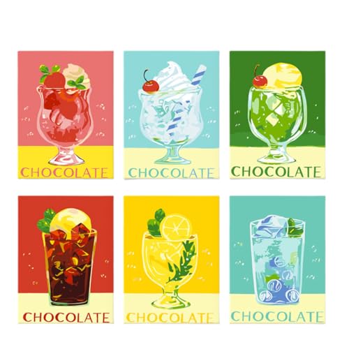 KEMUZ Malen nach Zahlen Erwachsene Set - 6 Premium DIY-Gemälde mit Entspannungseffekt | Kreatives Kunstprojekt für Anfänger & Erwachsene | Ideal für Wohnzimmer-Deko, Geschenke & Stressabbau von KEMUZ