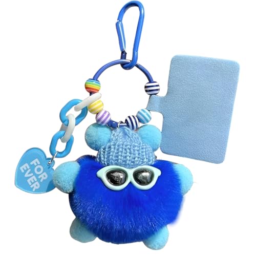 KEMUZ Plüsch Schlüsselanhänger Schulkind, EinschulungSchlüsselanhänger, Glücksbringer Schulanfang Junge Mädchen, Geschenk Einschulung Schlüsselanhänger Endlich Schulkind Glücksbringer Schule (blue) von KEMUZ