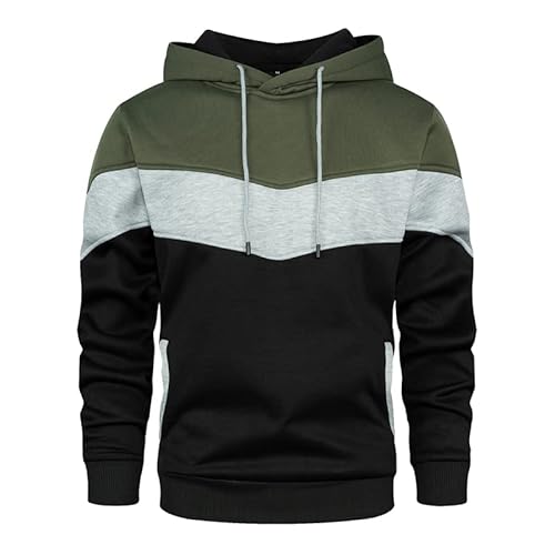 KENAIJING Herren Hoodie, Herren Sweatshirt Jacken Unisex Pullover Long Sleeve Kapuzenpullover(Schwarz, L) von KENAIJING