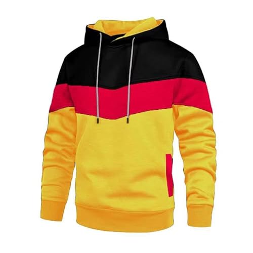 KENAIJING Herren Hoodie, Herren Sweatshirt Jacken Unisex Pullover Long Sleeve Kapuzenpullover, Schwarz rot, XXL von KENAIJING