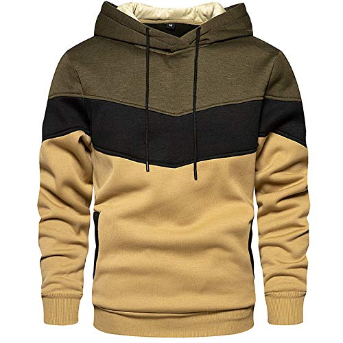 KENAIJING Herren Hoodie, Herren Sweatshirt Jacken Unisex Pullover Long Sleeve Kapuzenpullover.(Armeegrün, XXL) von KENAIJING