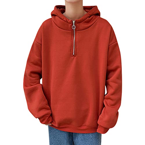 KENAIJING Herren Hoodie, Kapuzenpullover Sweatshirt Long Sleeve (Orange, S) von KENAIJING