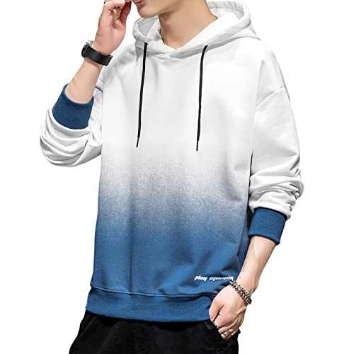 KENAIJING Herren Hoodie, Herren Sweatjacke Hoody Japanischer Langarm Kapuzenpullover Harajuku Hoodie (XXL, Weiß) von KENAIJING