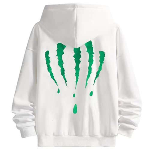 KENAIJING Herren Kapuzen, Kapuzenpullover Langarm Pullover Sweatshirts Classic Casual (Weiß, L) von KENAIJING