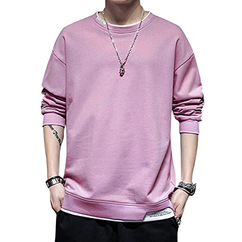 KENAIJING Herren Sweatshirt, Techwear Japanese Harajuku Streetwear Long Sleeves Pullover (3XL, Lila) von KENAIJING