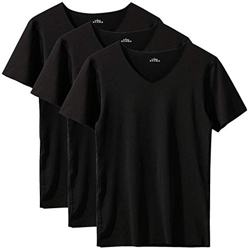 KENAIJING Herren T-Shirt, Herren Slim T-Shirt mit V-Ausschnitt (3er Pack). von KENAIJING