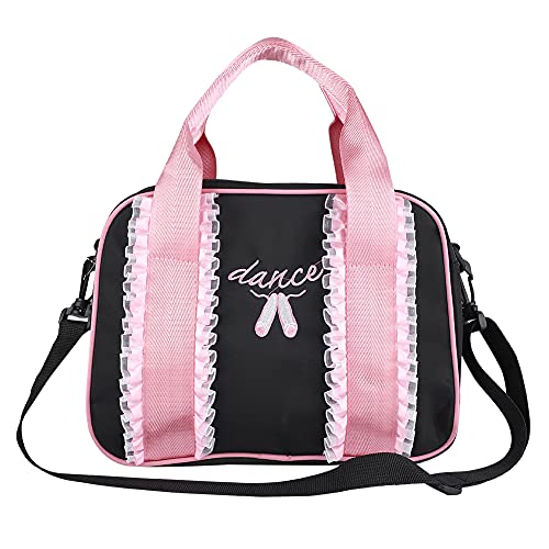 Ballett Umhängetasche, Mädchen Ballett Tanz Kinderhandtasche, Einzelne Schulter, Sporttasche mit Reißverschluss (Schwarz) von KENANLAN