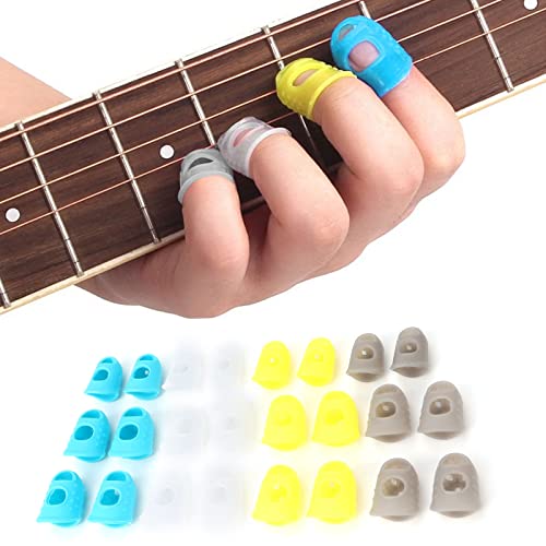 Fingerspitzenschutz, 24 Stück, Multifunktionale Silikon-Fingerspitzenschutz, Gitarren-Fingerschutzhüllen für Papierkram von KENANLAN