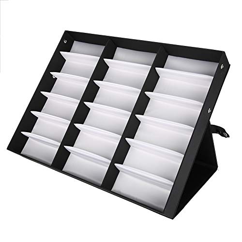 KENANLAN Sonnenbrillenbox Organizer Aufbewahrung 49×40×8 18 Gitter Brillenvitrine Sonnenbrillen Aufbewahrungsbox Organizer Brillenschmuck Displaybox von KENANLAN