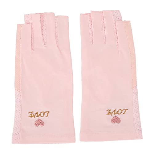 Maniküre Handschuhe, Maniküre Schutzhandschuhe UV-Schutz Dehnbar Atmungsaktiv Fingerlose Faser-Baumwolle Nagellampen-Handschuhe für den Salon zu Hause (Rosa) von KENANLAN